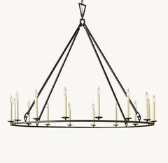 19TH C. ENGLISH OPENWORK ROUND CHANDELIER 60"