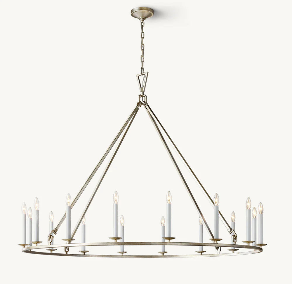 19TH C. ENGLISH OPENWORK ROUND CHANDELIER 72"