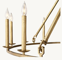 19TH C. ENGLISH OPENWORK TWO-TIER ROUND CHANDELIER 50"