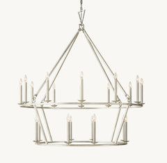 19TH C. ENGLISH OPENWORK TWO-TIER ROUND CHANDELIER 50"