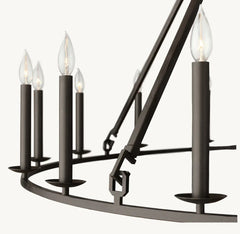 19TH C. ENGLISH OPENWORK TWO-TIER ROUND CHANDELIER 62"