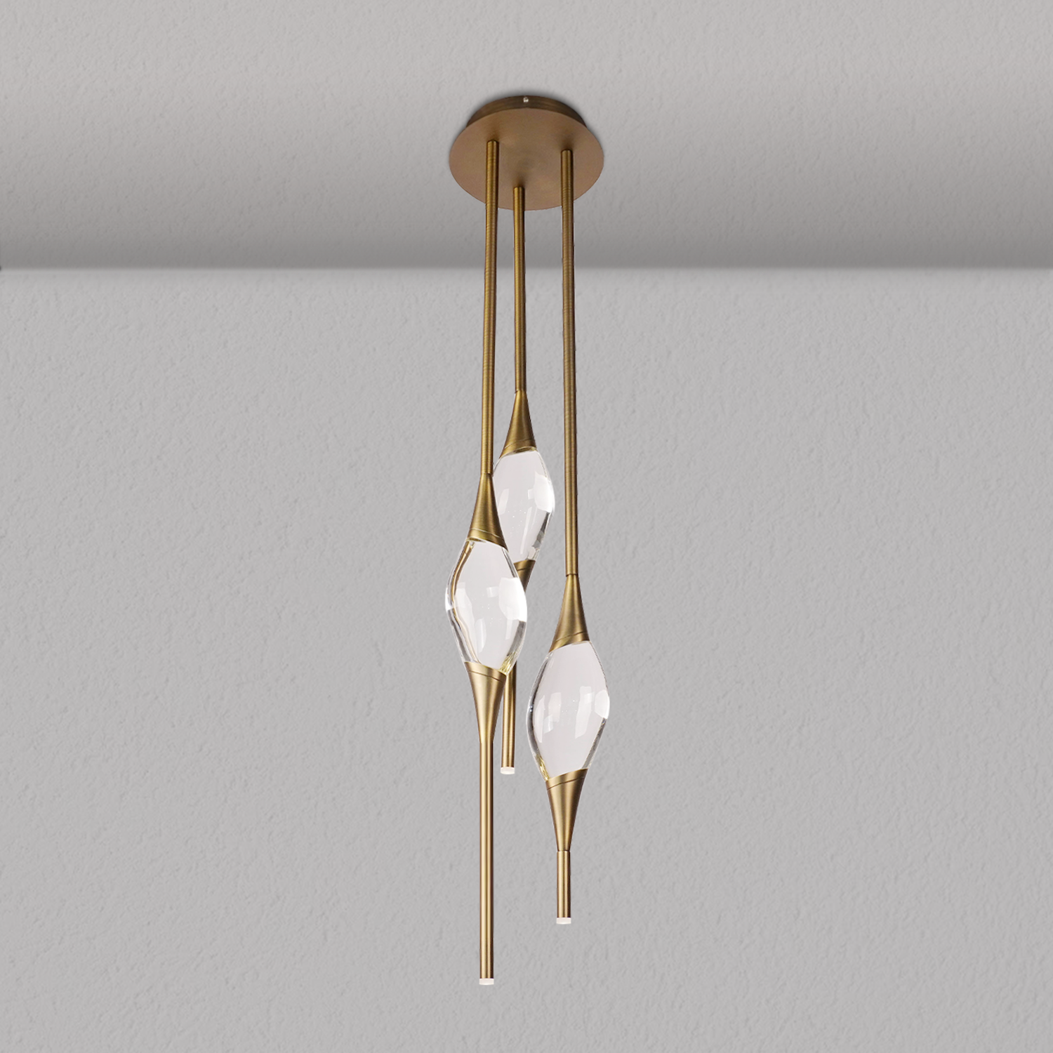 PEZEO 3-CRYSTAL Chandelier 8''DPEZZEO 3-CRYSTAL Chandelier D8''