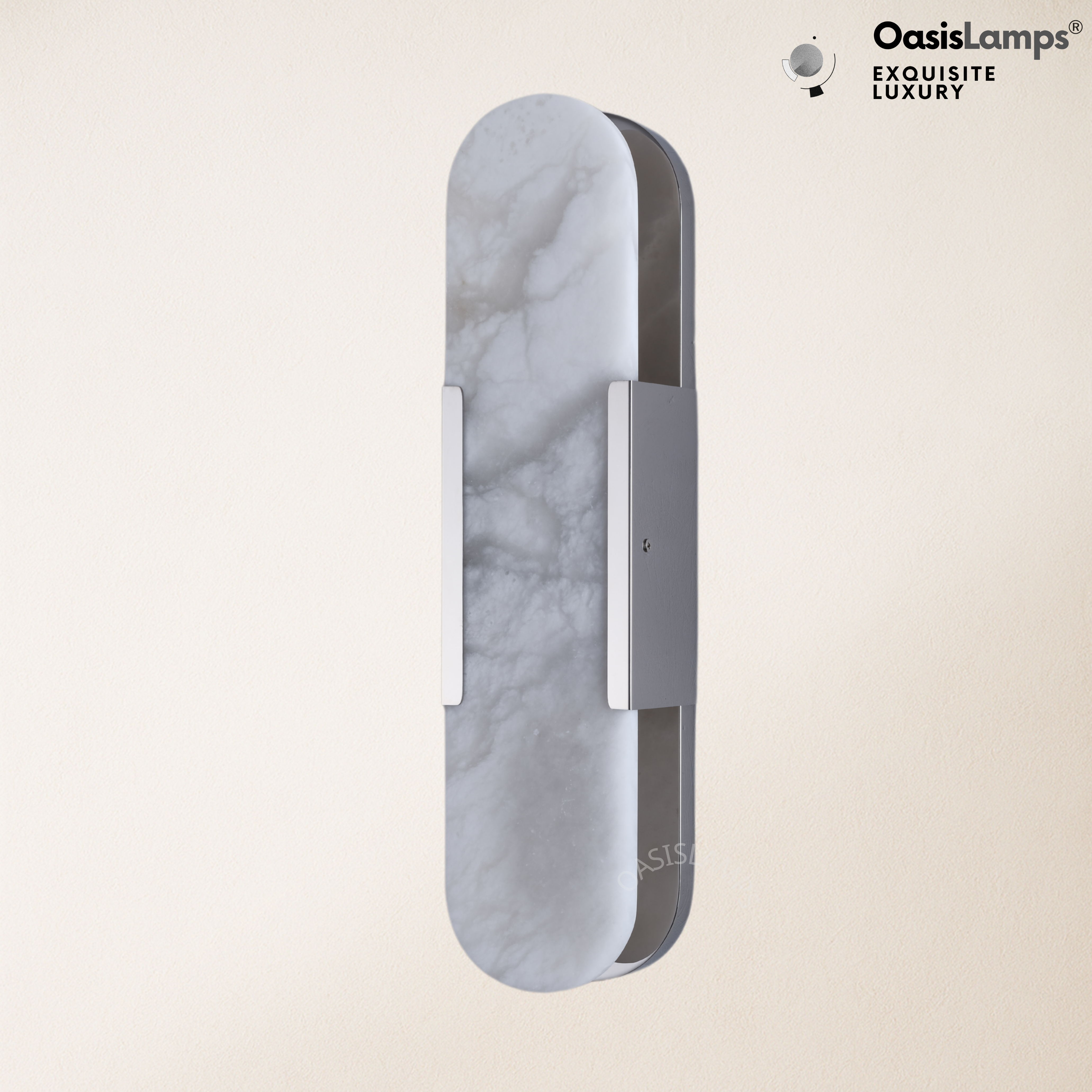 OpalEdge Oval Alabaster Wall Sconces 13.8" 19.7"H#Color_silver,size_19.7" H-1 Pack