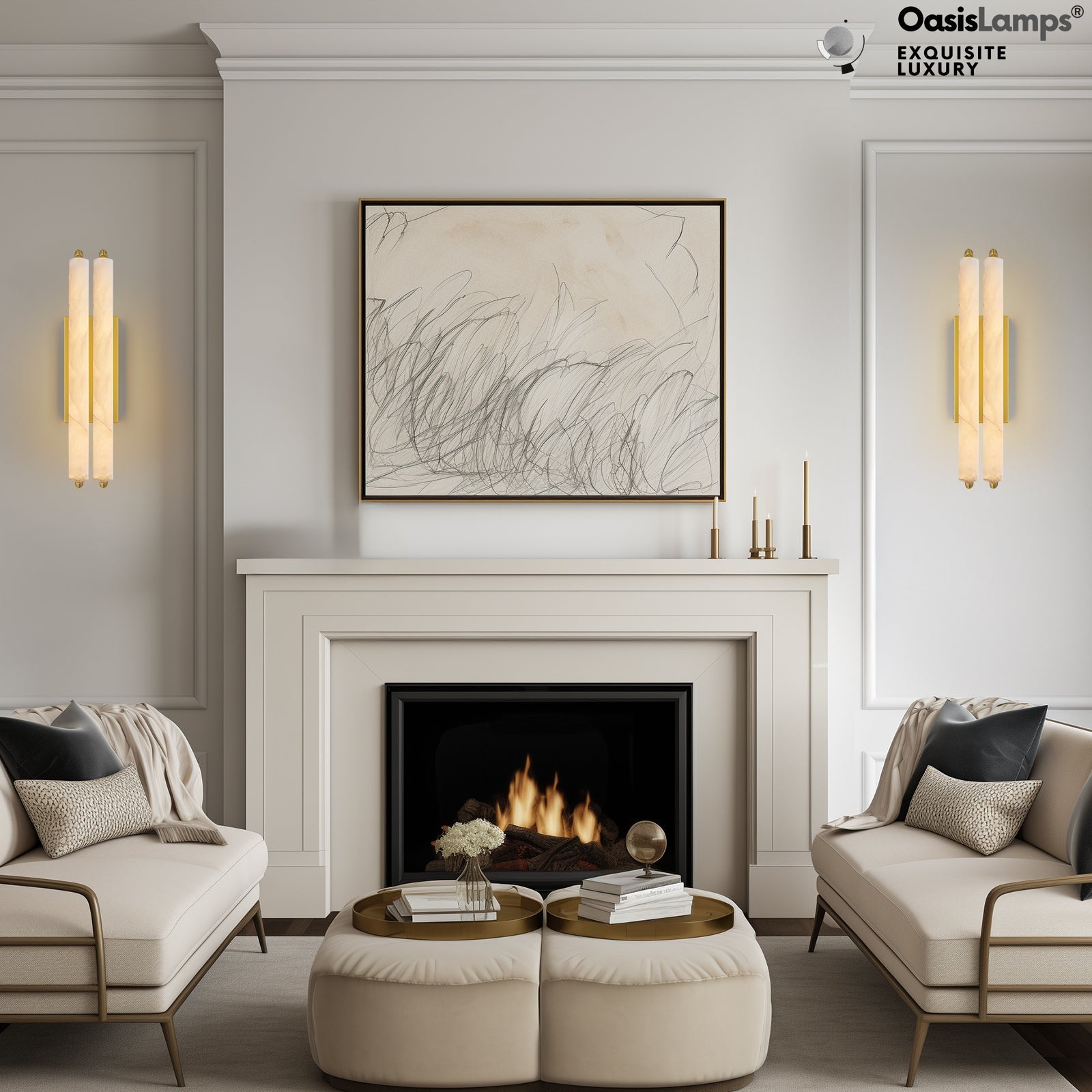 Clara Glow Alabaster Wall Sconce 19"#color_brass,style_double