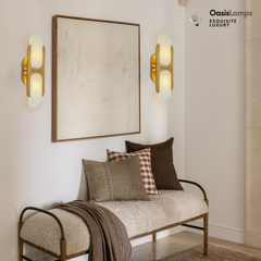 Odin Alabaster Large Wall Sconce 17"H#Color_Brass