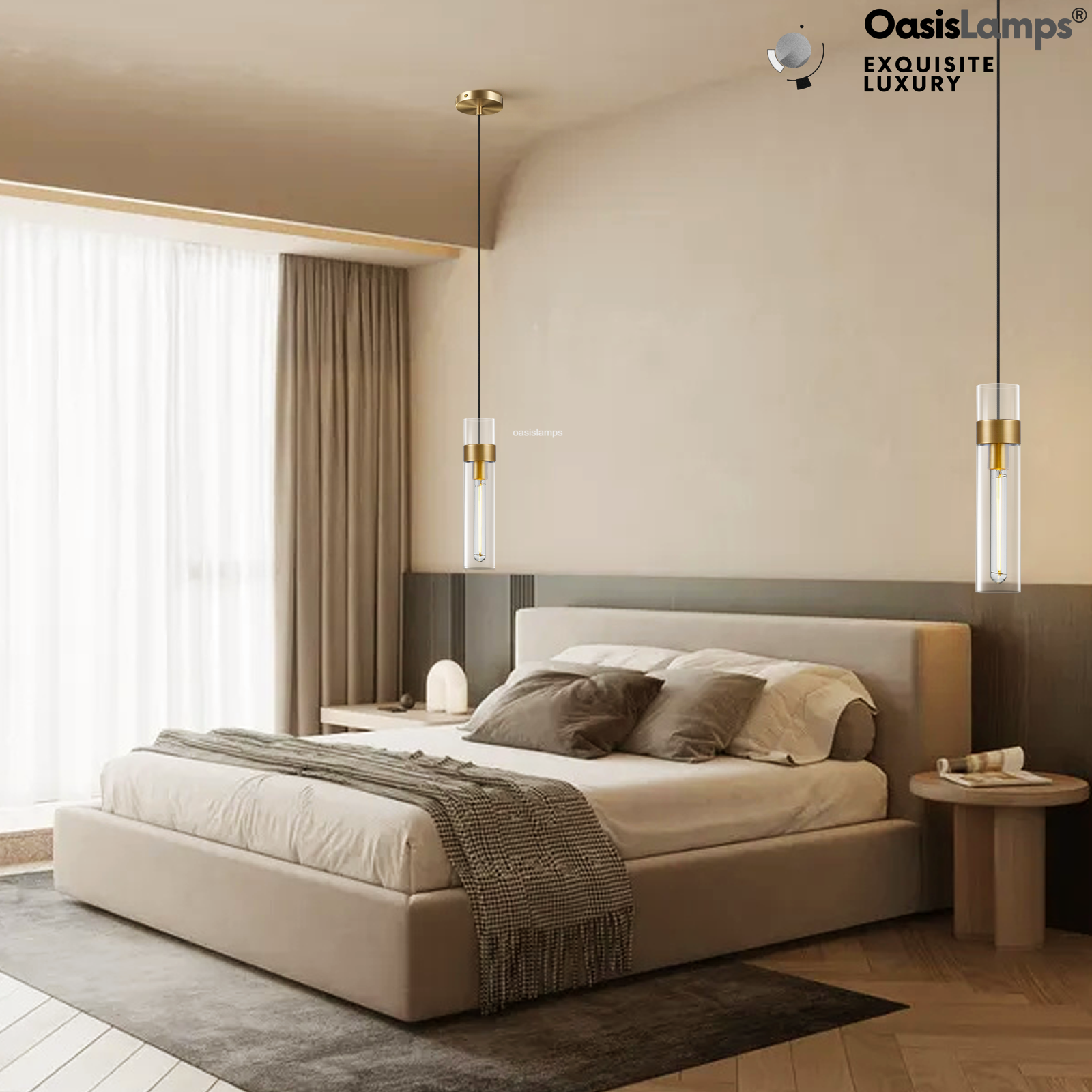 Cylora Glass Tube Pendant#Color_Brass