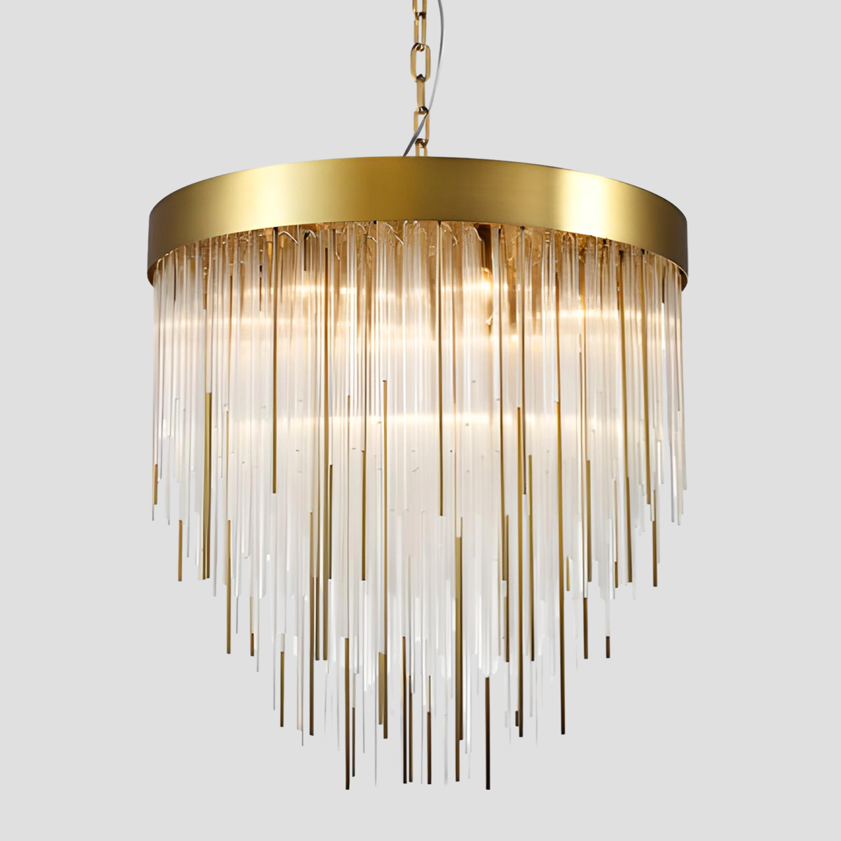 Waterfall 12 Light 30 inch Aged Brass Chandelier Ceiling Light