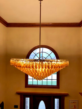 Chara Clear Glass Tiered Round Chandelier 47"