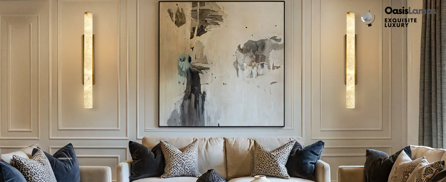 Sylvia Palladian Alabaster Wall Sconce 20" 36"H#size_36",finish_brass