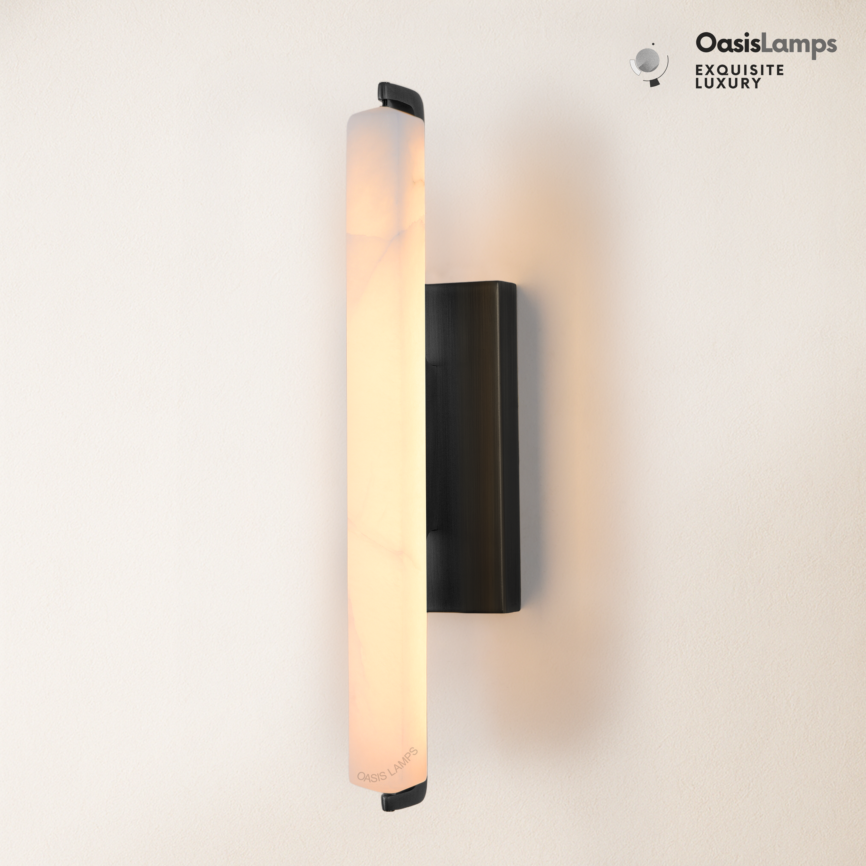Clara Glow Alabaster Wall Sconce 19"#color_black,style_single