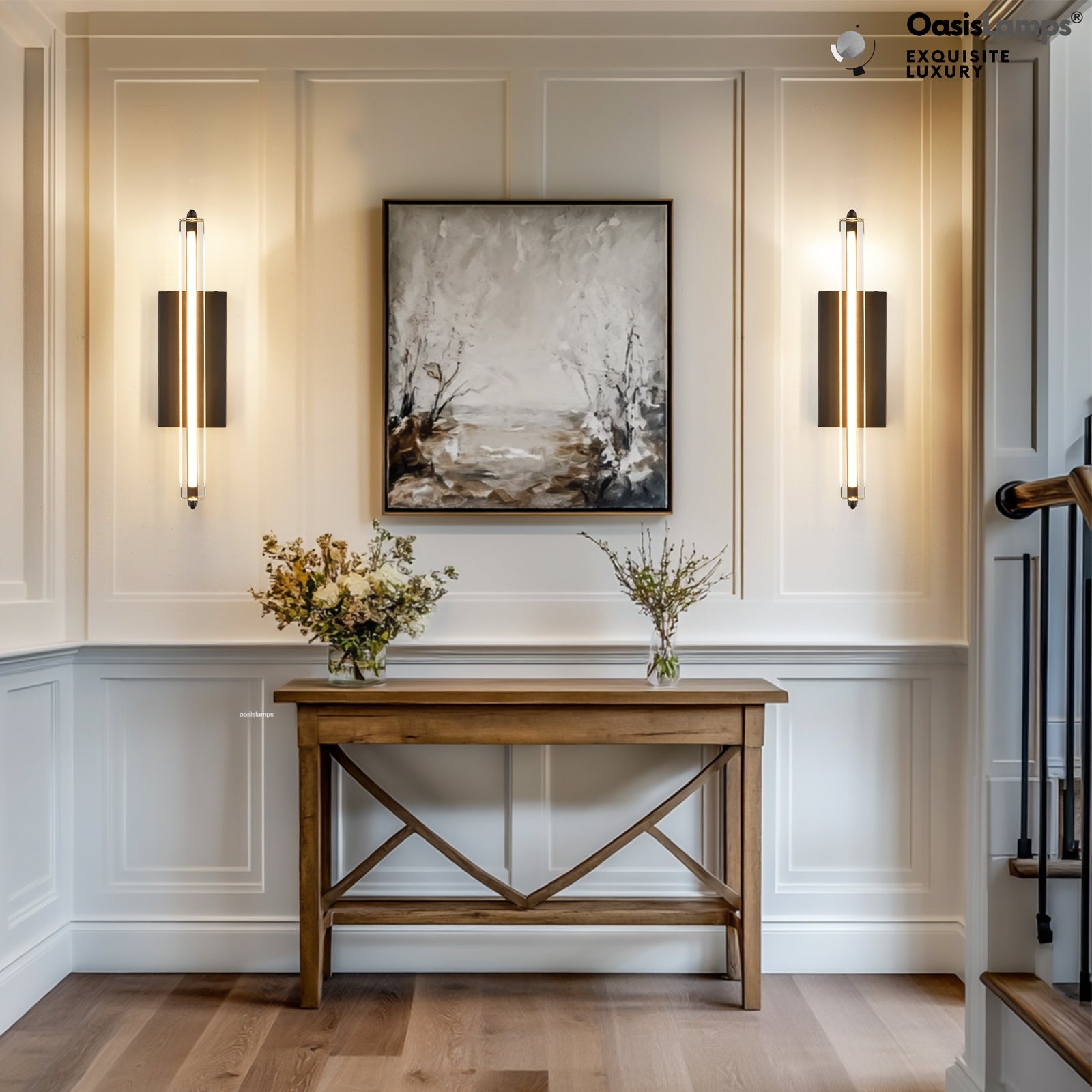 Clara Glow Crystal Wall Sconce 19"#color_black,style_single crystal