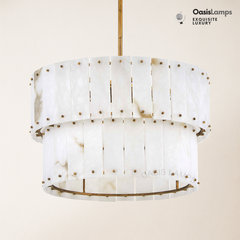Rancho Alabaster 2-Tier Round Chandelier (Middle)