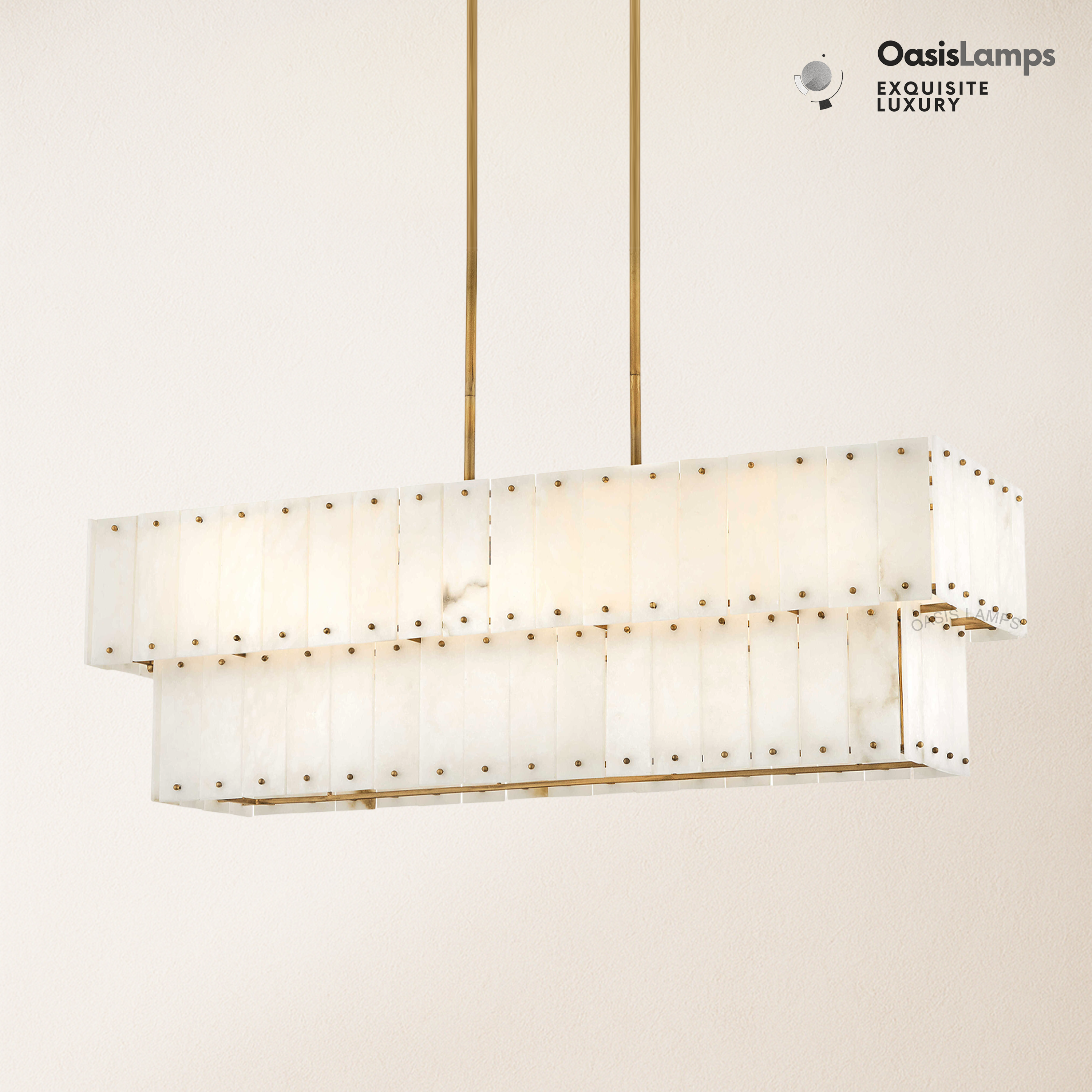 Rancho Alabaster 2-Tier Linear Chandelier