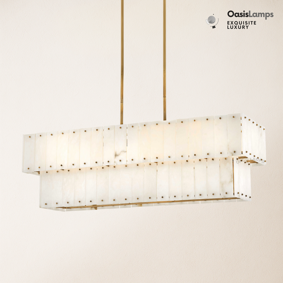 Rancho Alabaster 2-Tier Linear Chandelier