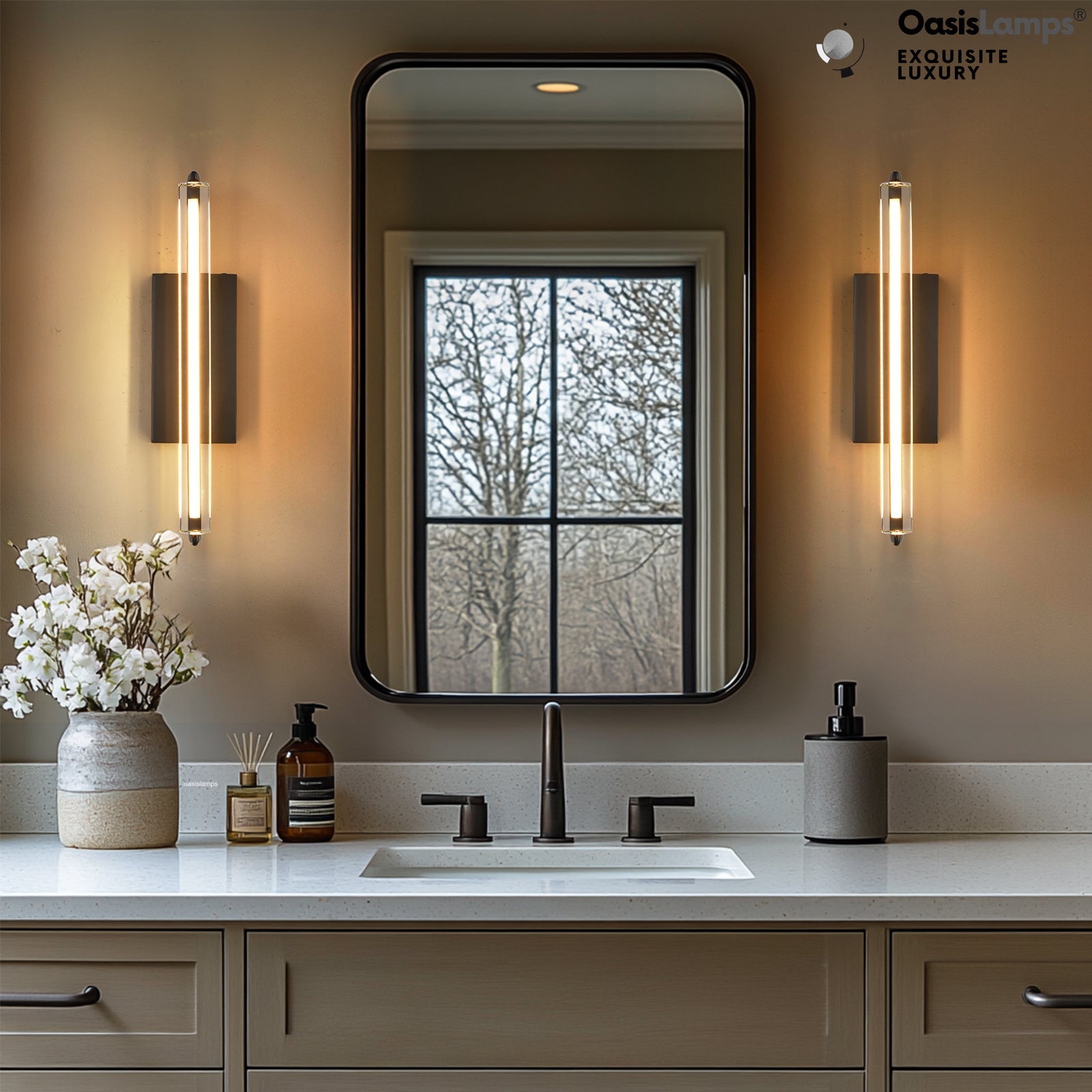 Clara Glow Crystal Wall Sconce 19"#color_black,style_single crystal