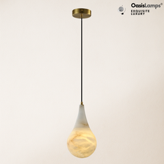 Ares Alabaster Modern Pendant 6" 7.1" D#color_brass