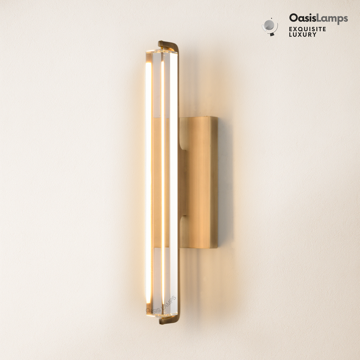 Clara Glow Crystal Wall Sconce 19"#color_brass,style_single crystal