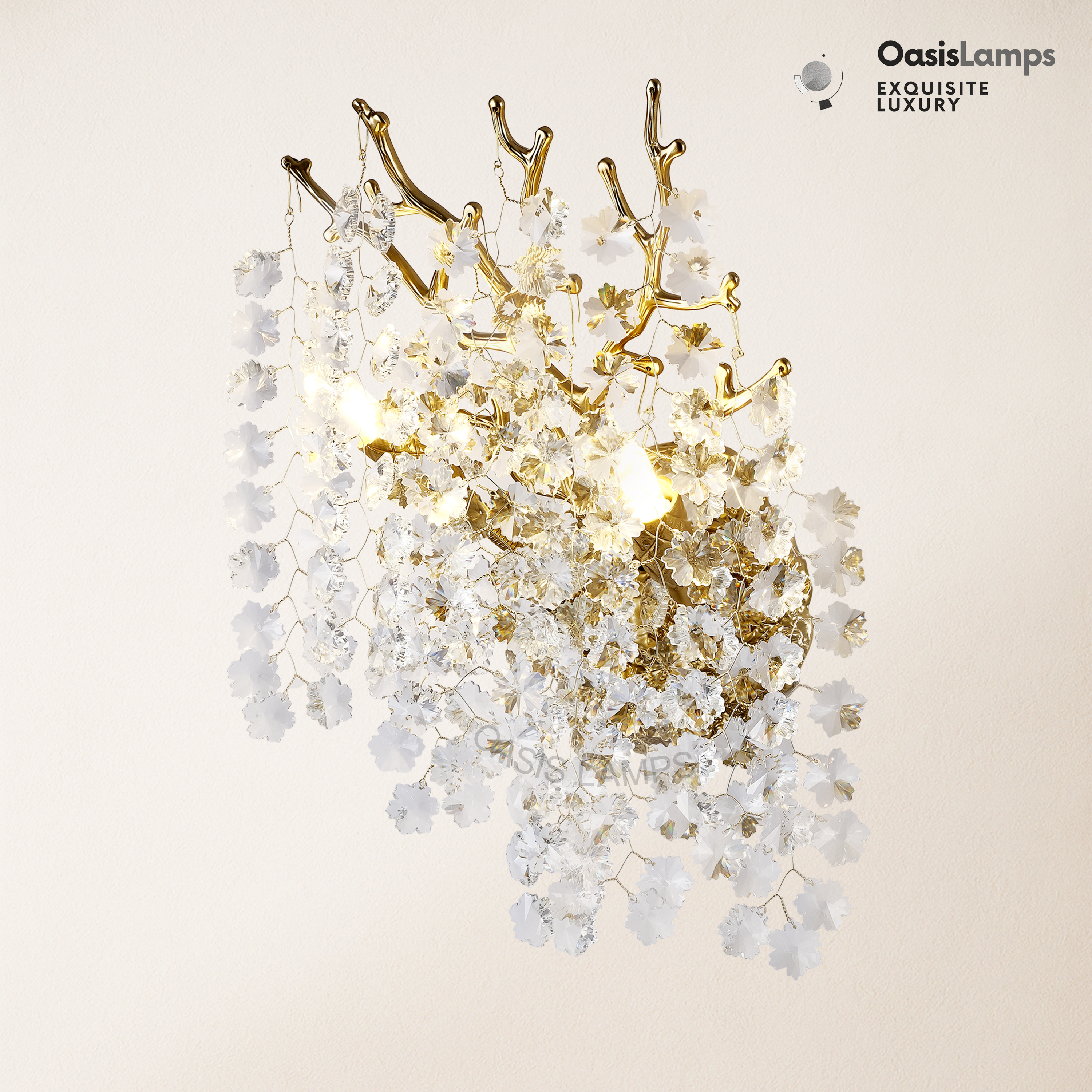 Lustre Branches Crystal Wall Sconce 10"W
