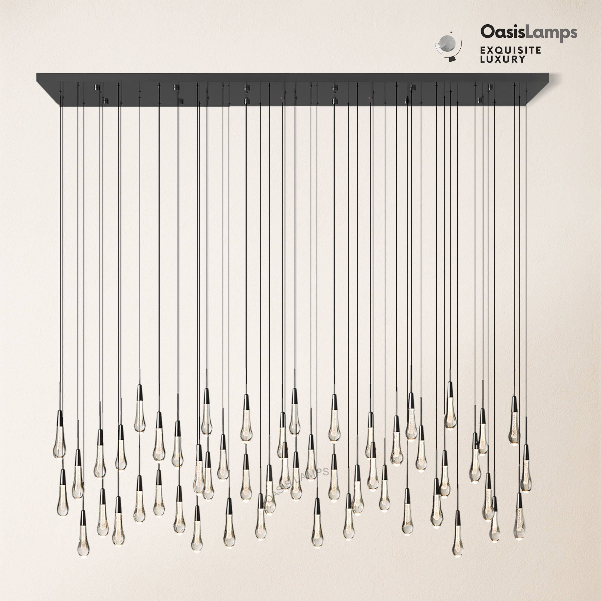 Elara Solitaires Linear Crystal Chandelier 37'' 50'' 70'' 87" 120"W#color_bronze,size_87"-52 lights