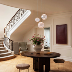 Casen Ablown Crackle Glass Globe Round Chandelier 20" 28" 34" 43"D