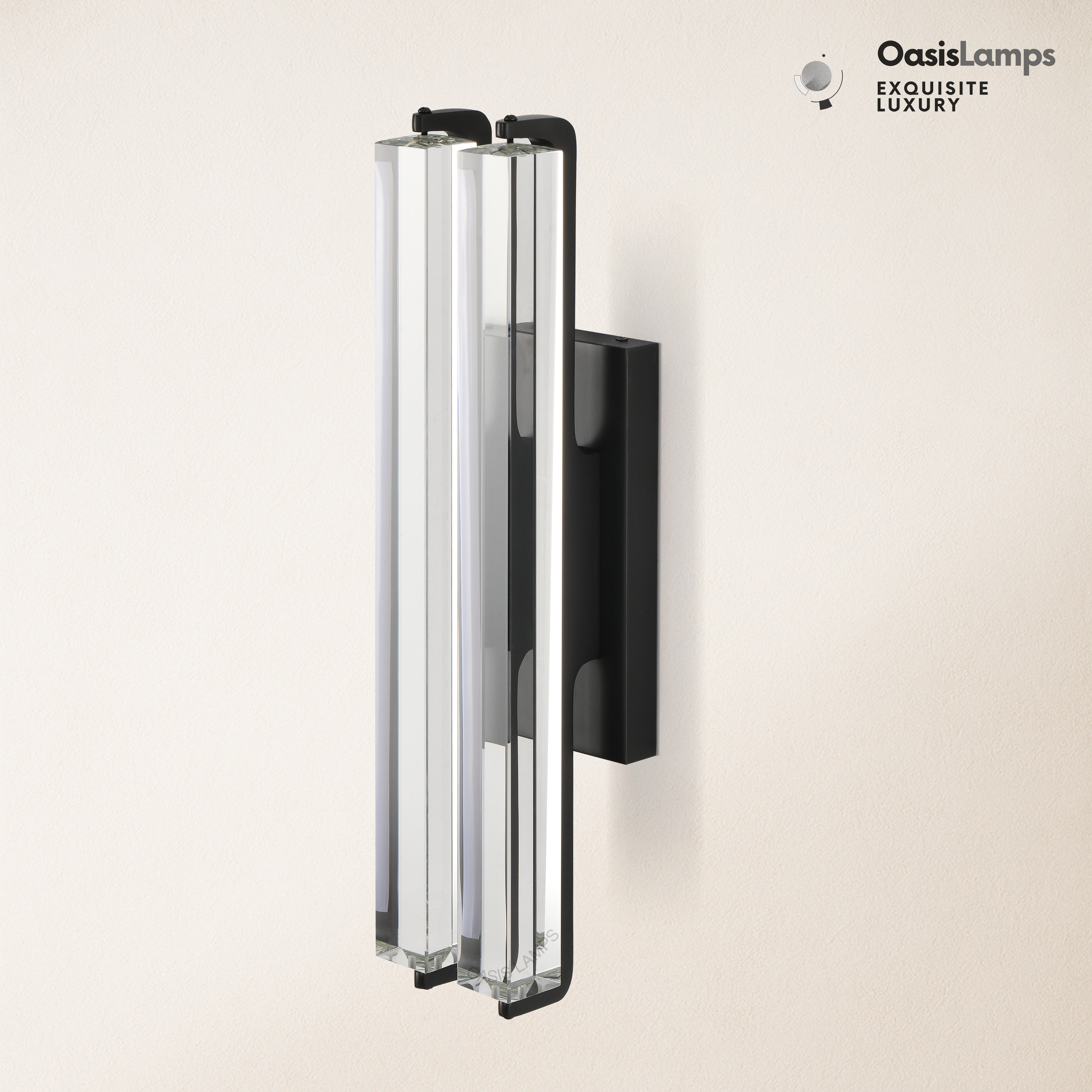 Clara Glow Crystal Wall Sconce 19"#color_black,style_double crystal