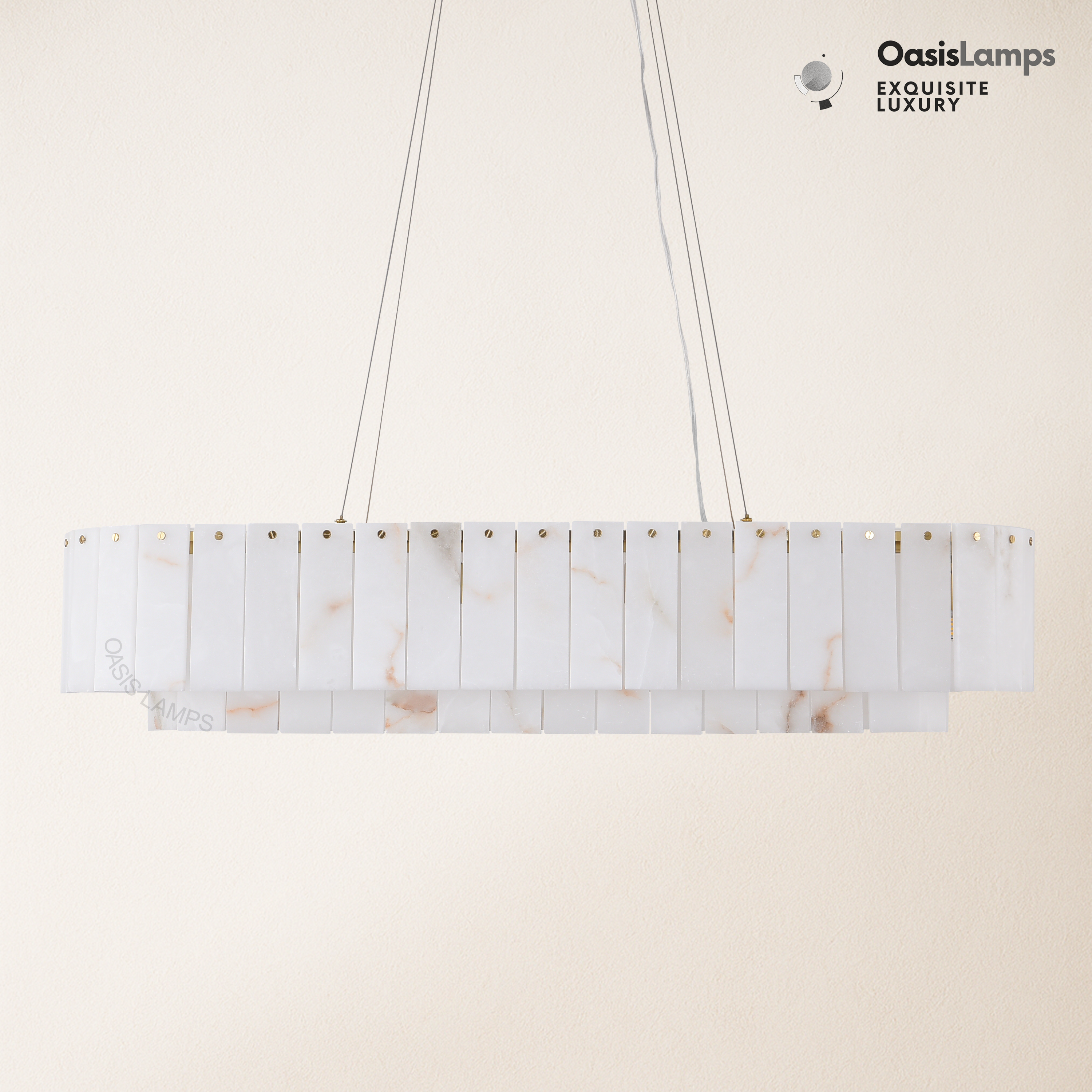 Sawyer Alabaster Rectangle Chandelier 40" 54"L#Color_Brass,size_40"