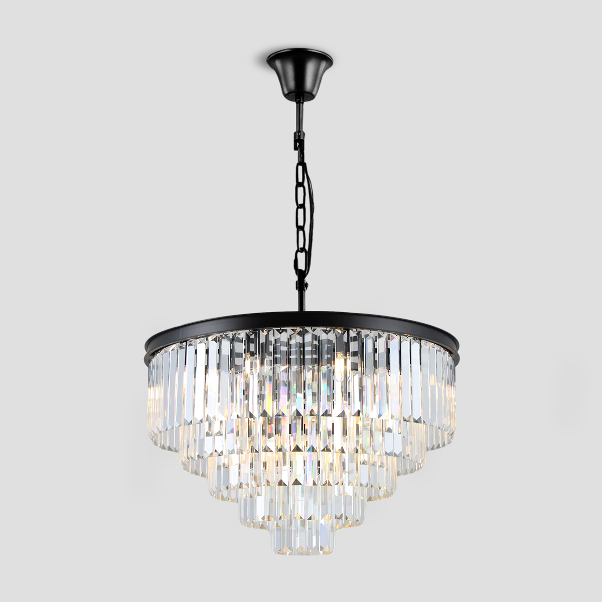 Odeon Crystal Fringe Round Chandelier Collection