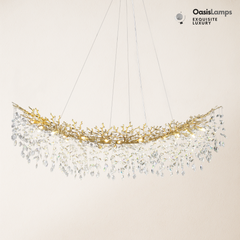 Frostleaf Cascade Tree Branch Linear Chandelier for All Rooms 55" 72"#Color_Brass,Size_L-72inches