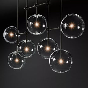 Globe Glass Modern Linear Chandelier  59"W