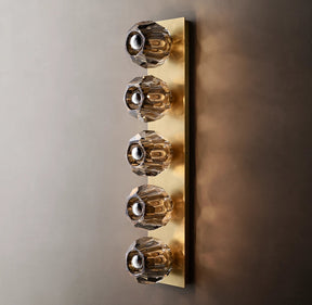 Belle Crystal Glass Grand Linear Wall Sconce Smoky  27½”H