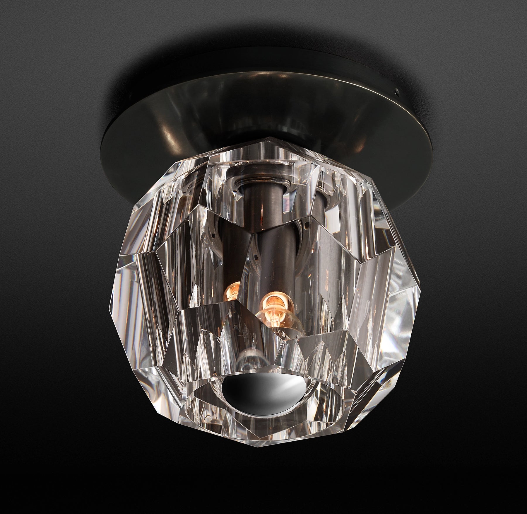 Belle De Crystal Ball Clear Flush Mount