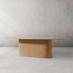 Mulho Pedestal Rectangular Wood Dining Table