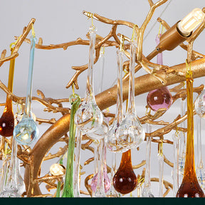 Colorful Crystal Raindrop Branch Chandelier