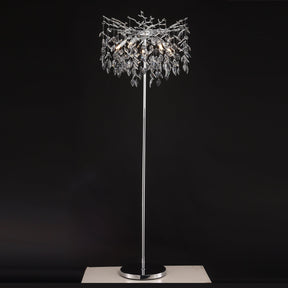 Salome Gold Clear Crystal Floor Lamp For Bedroom, Living Room