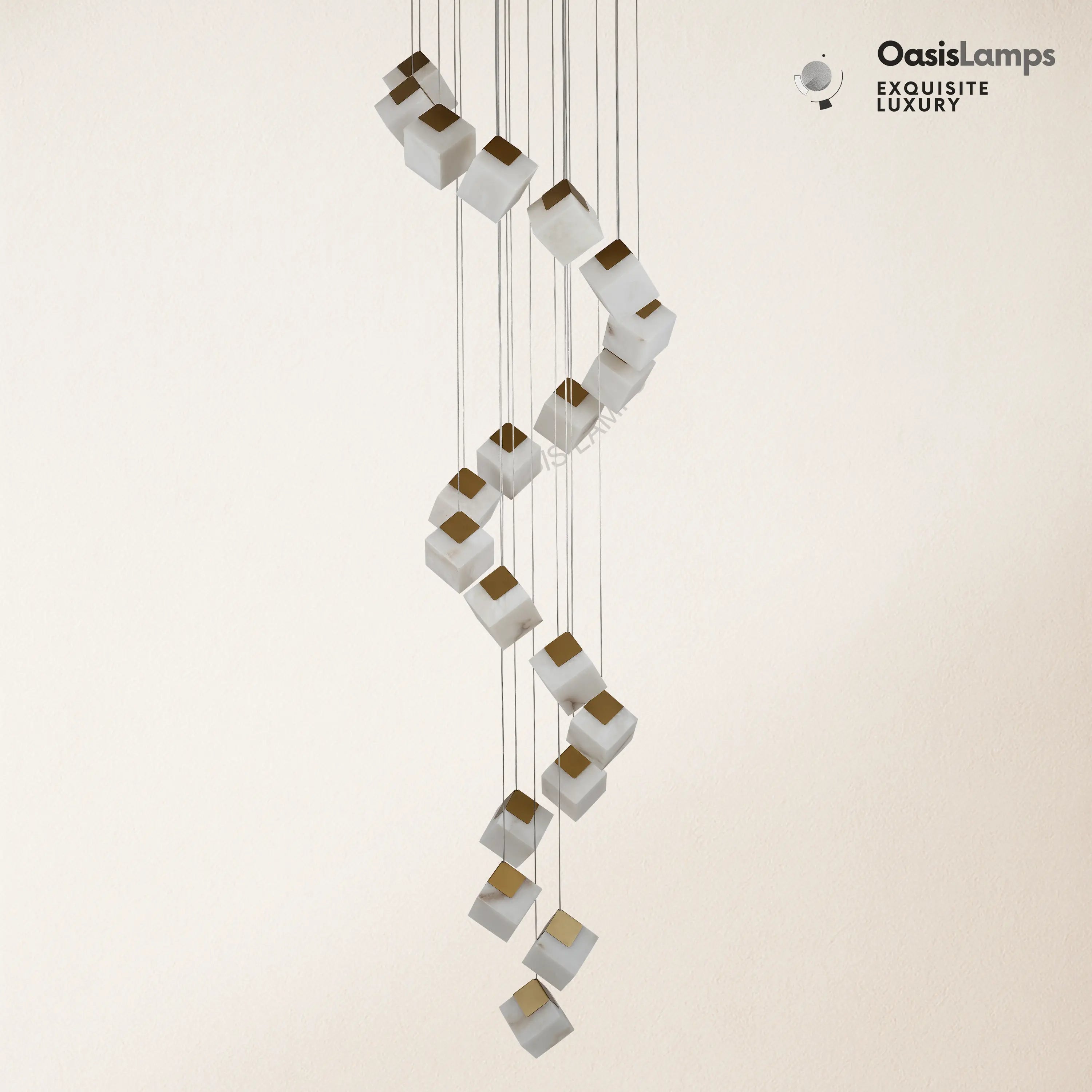 Dave Alabaster High Ceiling Staircase Chandelier 20'' 24''D#size_20-lights