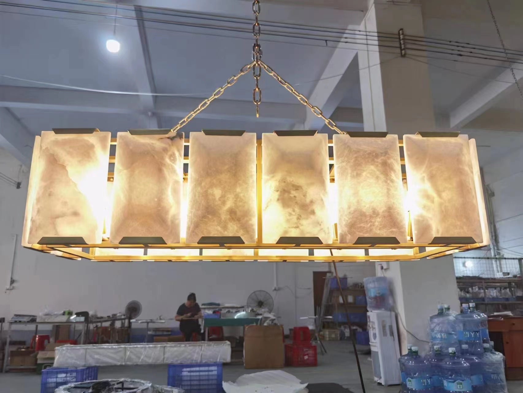 Harlow Calcite Rectangular Chandelier 42'' 55'' 62'' 74''