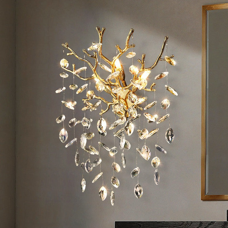 Flavia Stylish  Crystal Wall Sconce For Bedroom, Living Room