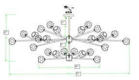 Customize- 2-Tiers Belle De Crystal Ball Chandelier  72''+36''