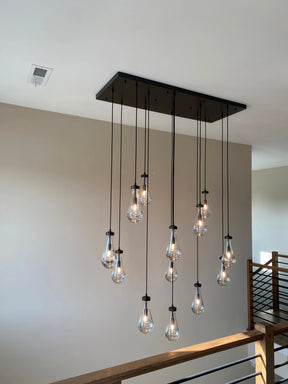 Raindrop Linear Chandelier W 54"