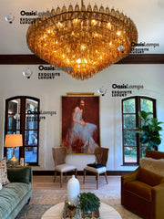 Chiara Glass Tiered Round Chandelier 37"