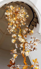 Art Flower Staircase Long Branch Chandelier