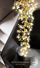 Art Flower Staircase Long Branch Chandelier