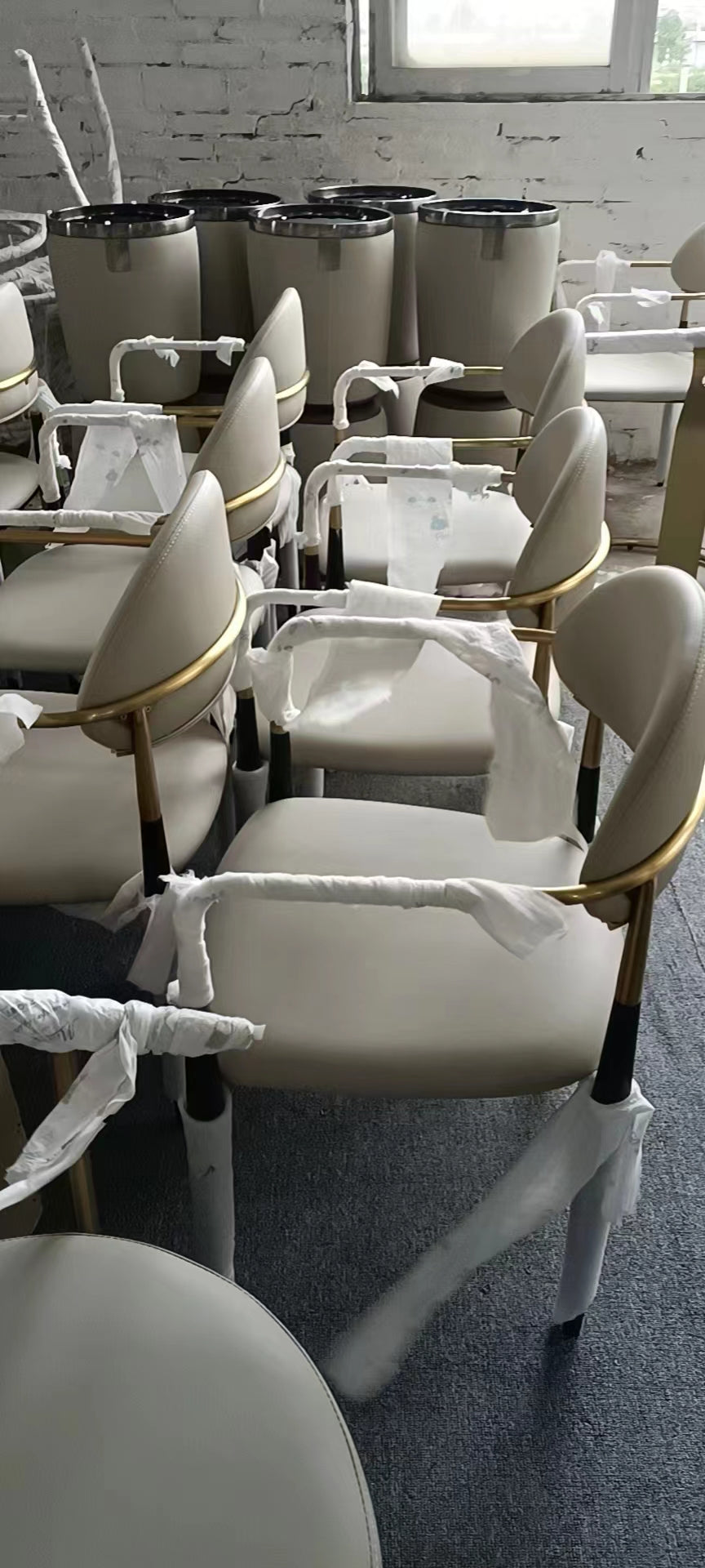 White Leather Counter Stool-C color