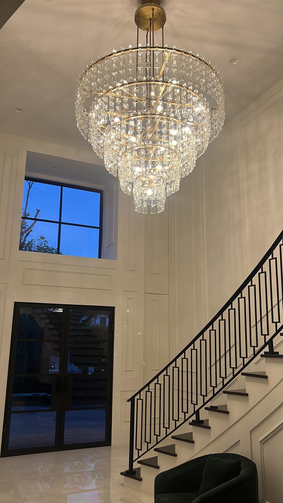 Marignac Crystal Chain  Multi-Tier Round Chandelier 36" 48" 60"