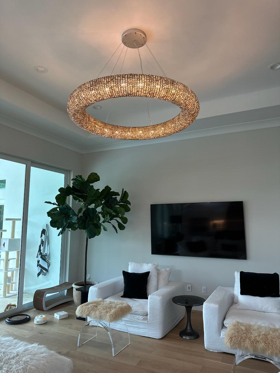 Aura Round Crystal Led Ring Chandelier 32'' 41'' 59''