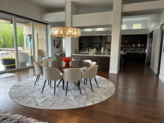 Hare Faceted Crystal Glass Round Chandelier D43"