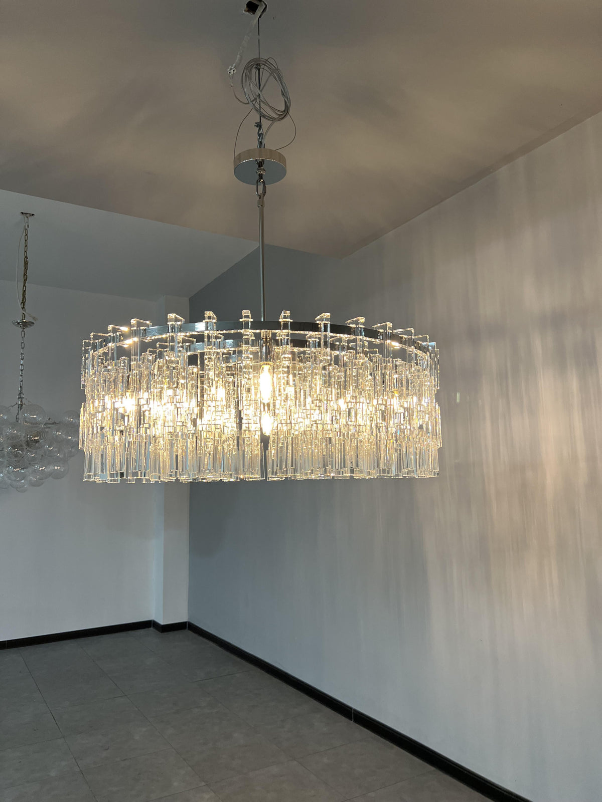 Marignac Crystal Chain Round Chandelier 36"