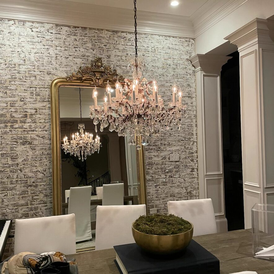 Roococo crystal Rectangular chandelier 63"