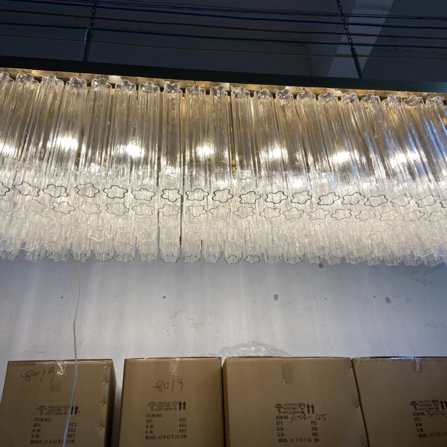 Ciel Glass Rectangular Chandelier 54" 72"