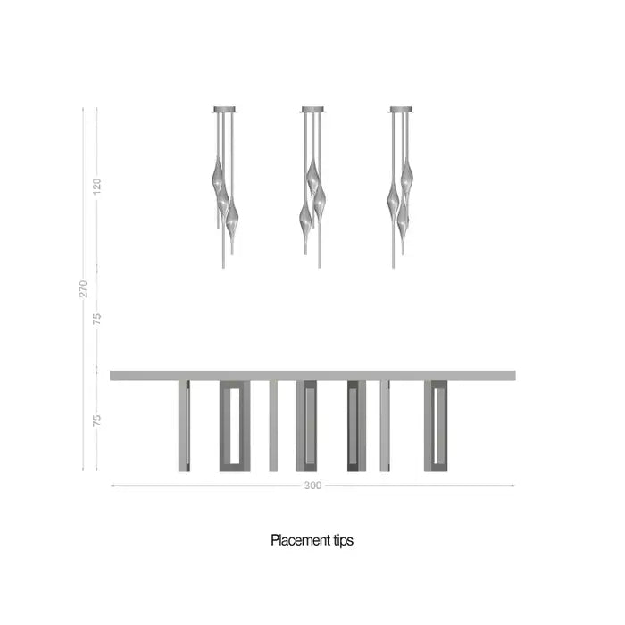 PEZEO 3-CRYSTAL Chandelier 8''DPEZZEO 3-CRYSTAL Chandelier D8''